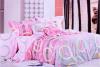 Bộ drap giường, drap chăn, bao áo gối Ấm áp những vòng tròn dáng trái cà Bộ số 50