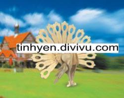  Xếp lập thể 3D con công