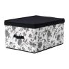 MÄLLA box - Thùng chứa đồ có nắp đậy - Bọc vải hoa (Size lớn)